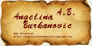 Angelina Burkanović vizit kartica